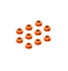 ALU NUT M4 WITH SERRATED FLANGE - ORANGE (10) - XRAY - 960241-O