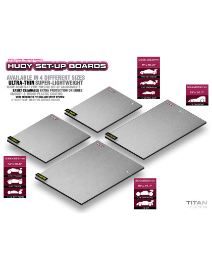 Planche de réglage Light 1/8 Piste - Titan - HUDY - 108504