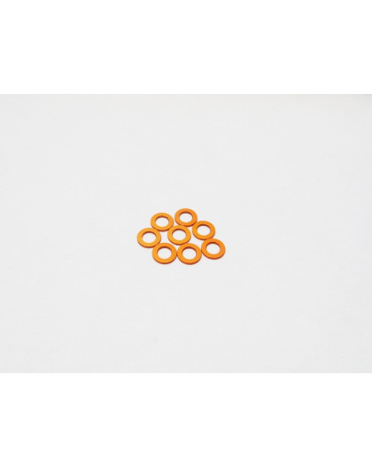  3mm Alloy Spacer Set (0.5t) [Orange] - 48442 - HIRO SEIKO