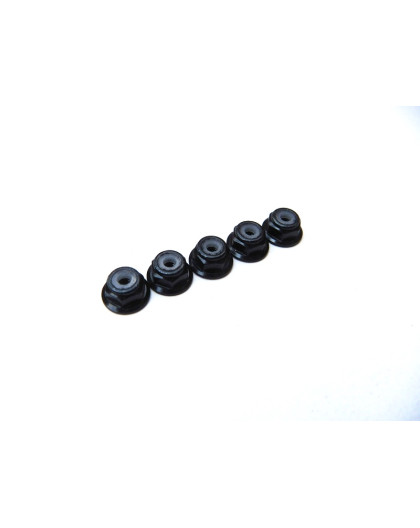  2mm Alloy Flange Nylon Nut [Black] - 69235 - HIRO SEIKO