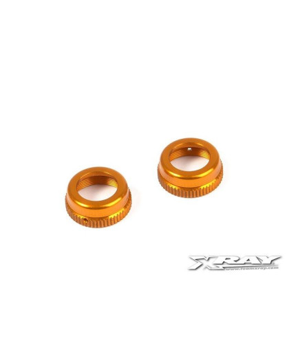 T4 ALU SHOCK CAP-NUT WITH VENT HOLE - ORANGE (2) - 308353-O - XRAY