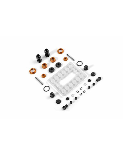 ALU SHOCK ABSORBER-SET - ORANGE (2) - 338001-O - XRAY