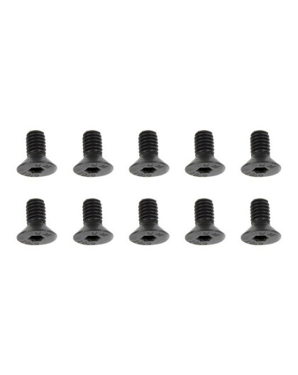 TEAM CORALLY - STEEL SCREWS M4 X 8MM - HEX FLAT HEAD - 10 PC - C-3006