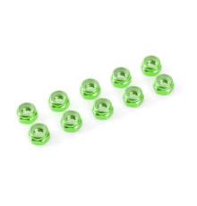 TEAM CORALLY - ALUMINIUM NYLST OP NUT - M2 - GREEN - 10 PCS - C-31011