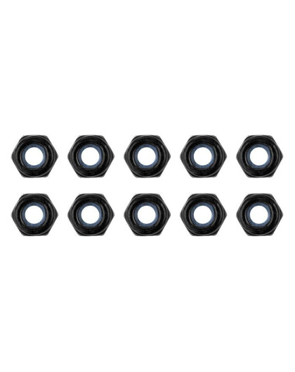 TEAM CORALLY - STEEL NYLSTOP NUT M3 - BLACK COATED - 10 PCS - C-31002