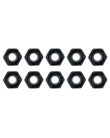 TEAM CORALLY - STEEL NYLSTOP NUT M4 - BLACK COATED - 10 PCS - C-31003