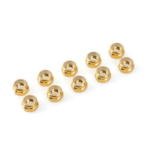 TEAM CORALLY - ALUMINIUM NYLST OP NUT - M2 - GOLD - 10 PCS - C-31010 