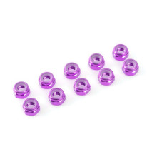 TEAM CORALLY - ALUMINIUM NYLST OP NUT - M2 - PURPLE - 10 PCS - C-3101