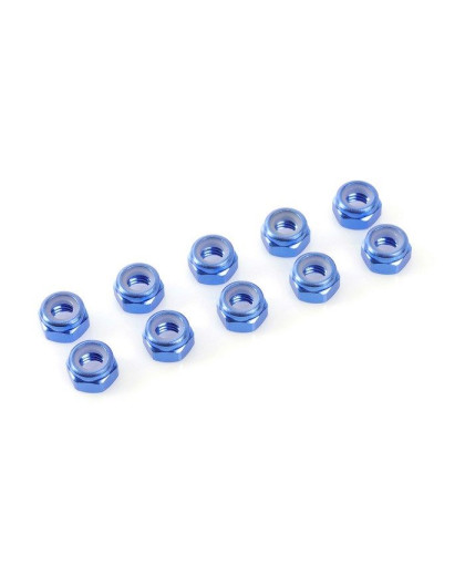 TEAM CORALLY - ALUMINIUM NYLST OP NUT - M2 - BLUE - 10 PCS - C-31014 