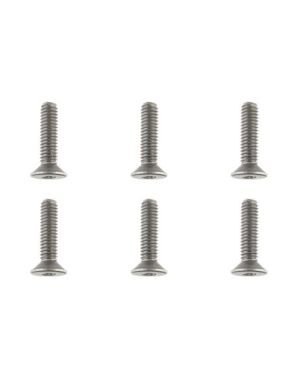 TEAM CORALLY - TITANIUM SCREWS M4 X 16MM - HEX FLAT HEAD - 6 - C-3403