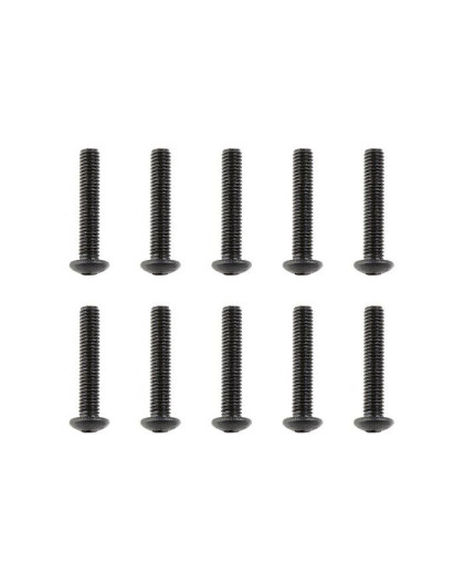 TEAM CORALLY - STEEL SCREWS M3 X 16MM - HEX BUTTON HEAD - 10 - C-3010