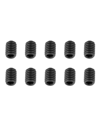 TEAM CORALLY - STEEL SET SCREWS M4 X 6MM - HEX - 10 PCS - C-30161 - C