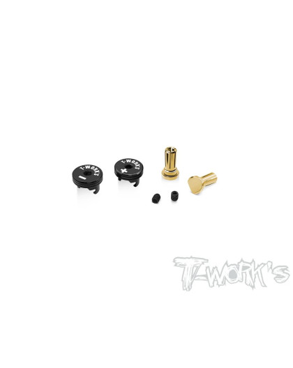 Cache-connecteurs Noir/Noir + PK 4mm (2+2) - T-WORKS - EA-040-4BB