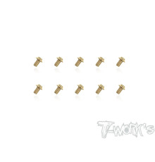 3mmx5mm Gold Steel UFO Screws (10pcs) - T-WORKS - GSS-305U