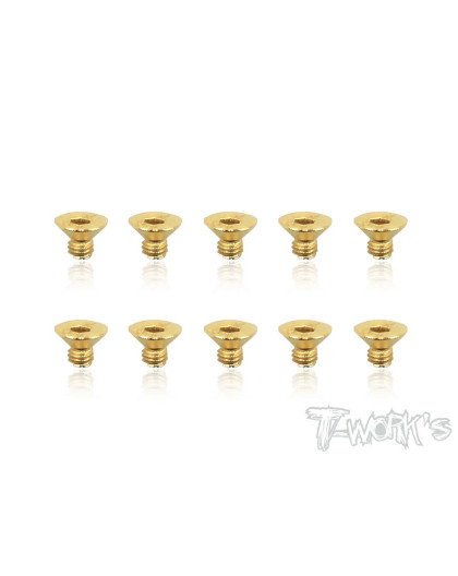 3mmx4mm Gold FHC Screws (10pcs) - T-WORKS - GSS-304C