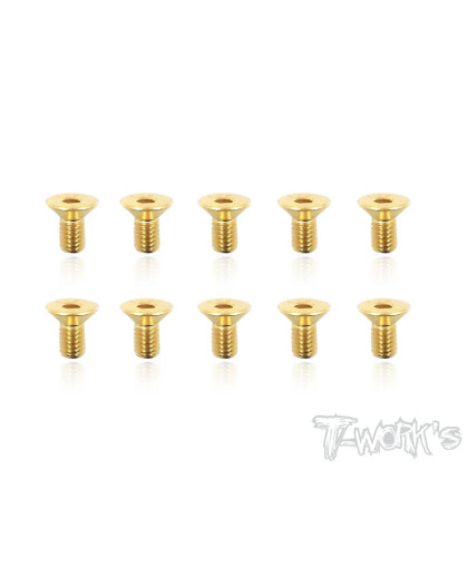 3mmx6mm Gold FHC Screws (10pcs) - T-WORKS - GSS-306C