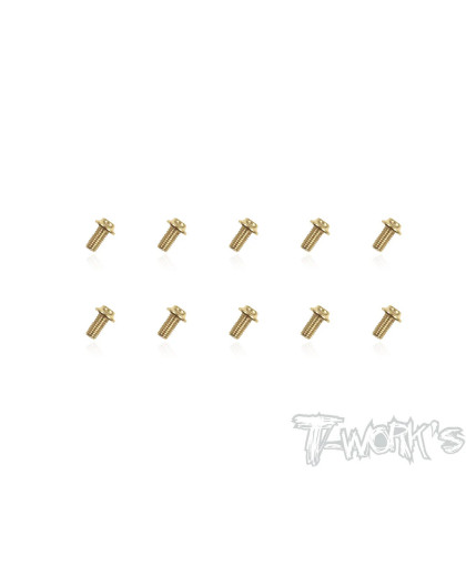 Vis Acier Traitées GOLD Tête UFO 3x6mm (10) - T-WORKS - GSS-306U