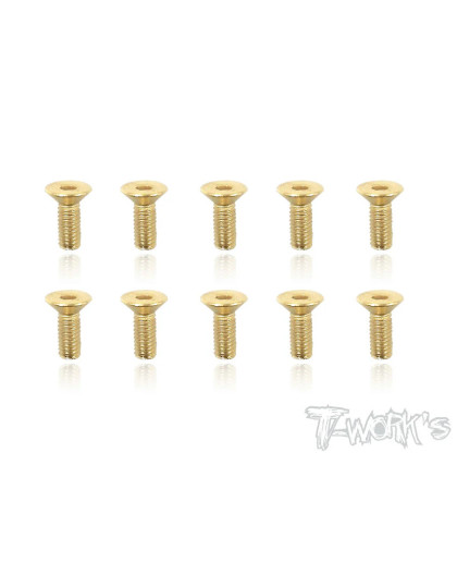 3mmx8mm Gold FHC Screws (10pcs) - T-WORKS - GSS-308C