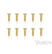 3mmx10mm Gold FHC Screws (10pcs) - T-WORKS - GSS-310C