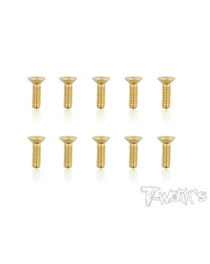 3mmx10mm Gold FHC Screws (10pcs) - T-WORKS - GSS-310C