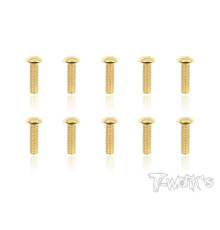 3mmx10mm Gold Button Head Screws (10pcs) - T-WORKS - GSS-310B