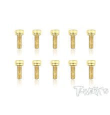 3mmx8mm Gold Hex. CHC Screws (10pcs) - T-WORKS - GSS-308H