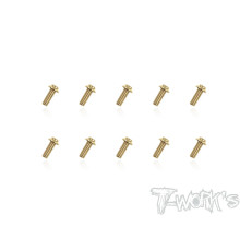 Vis Acier Traitées GOLD Tête UFO 3x8mm (10) - T-WORKS - GSS-308U