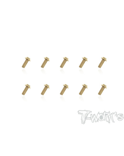 3mmx8mm Gold Steel UFO Screws (10pcs) - T-WORKS - GSS-308U