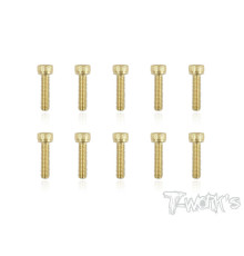 3mmx12mm Gold Hex. CHC Screws (10pcs) - T-WORKS - GSS-312H