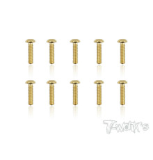 3mmx12mm Gold Button Head Screws (10pcs) - T-WORKS - GSS-312B