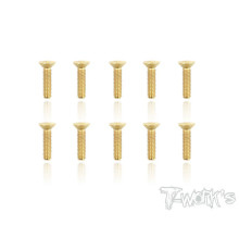 3mmx12mm Gold FHC Screws (10pcs) - T-WORKS - GSS-312C