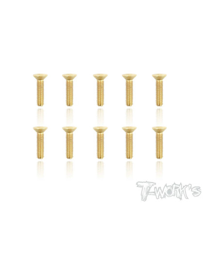 3mmx12mm Gold FHC Screws (10pcs) - T-WORKS - GSS-312C