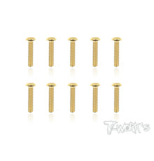 3mmx14mm Gold Button Head Screws (10pcs) - T-WORKS - GSS-314B