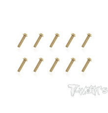 3mmx14mm Gold Steel UFO Screws (10pcs) - T-WORKS - GSS-314U