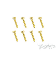 3mmx14mm Gold Hex. CHC Screws (8pcs) - T-WORKS - GSS-314H