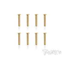 3mmx16mm Gold Button Head Screws (8pcs) - T-WORKS - GSS-316B