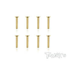 3mmx16mm Gold FHC Screws (8pcs) - T-WORKS - GSS-316C