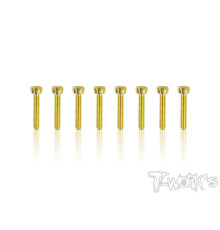 3mmx16mm Gold Hex. CHC Screws (8pcs) - T-WORKS - GSS-316H