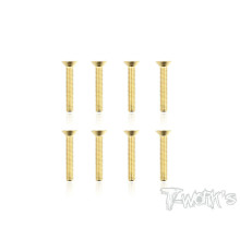 3mmx18mm Gold FHC Screws (8pcs) - T-WORKS - GSS-318C