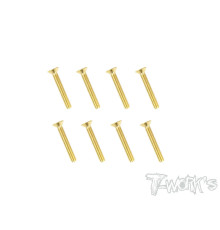 3mmx20mm Gold FHC Screws (8pcs) - T-WORKS - GSS-320C