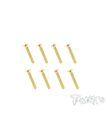 3mmx20mm Gold FHC Screws (8pcs) - T-WORKS - GSS-320C