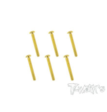 3mmx22mm Gold Button Head Screws (6pcs) - T-WORKS - GSS-322B