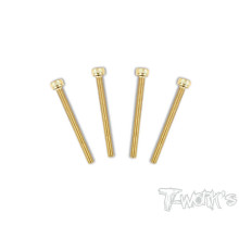 3mmx35mm Gold Steel Hex. CHC Screws (4pcs) - T-WORKS - GSS-335H