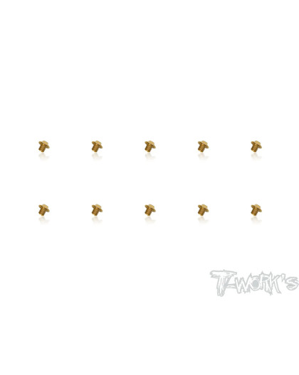 4mmx4mm Gold Steel UFO Screws (10pcs) - T-WORKS - GSS-404U