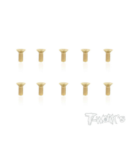 4mmx10mm Gold FHC Screws (10pcs) - T-WORKS - GSS-410C