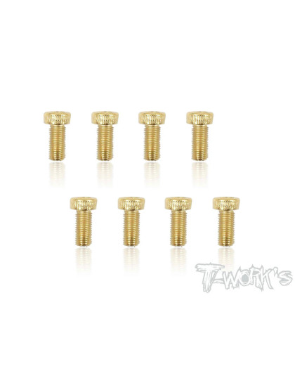 4mmx10mm Gold Steel Hex. CHC Screws (8pcs) - T-WORKS - GSS-410H