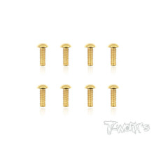 4mmx12mm Gold Button Head Screws (8pcs) - T-WORKS - GSS-412B