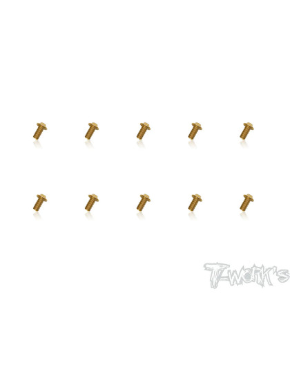 4mmx10mm Gold Steel UFO Screws (10pcs) - T-WORKS - GSS-410U