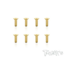 4mmx12mm Gold FHC Screws (8pcs) - T-WORKS - GSS-412C