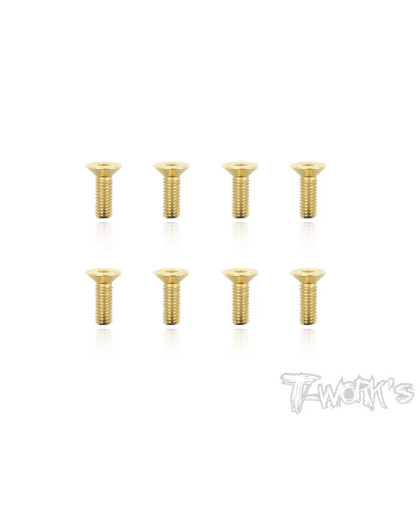 4mmx12mm Gold FHC Screws (8pcs) - T-WORKS - GSS-412C